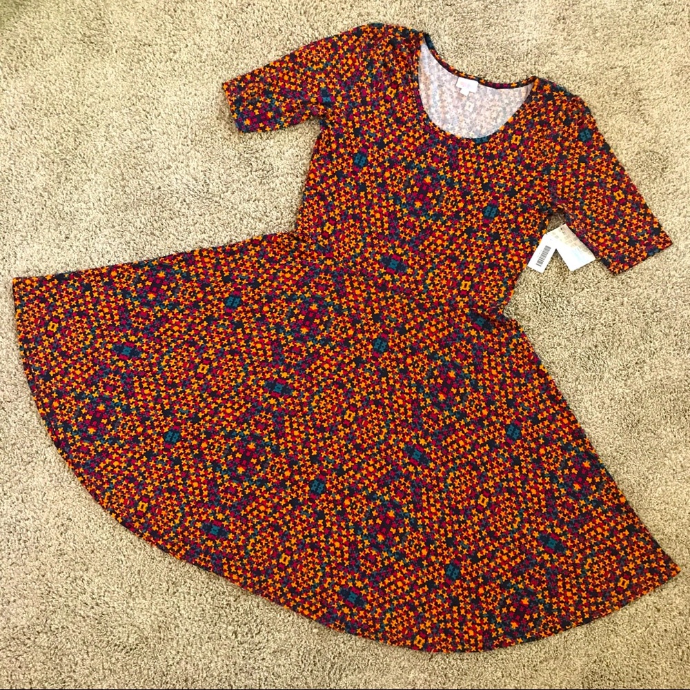 NWT Colorful Pretty LuLaRoe Nicole Dress, Size 2XL